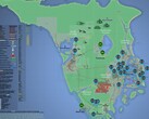 Carte interactive de GTA 6 avec les noms et les lieux du jeu. (Image source : kalterapfel123)