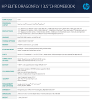 HP Elite Dragonfly Chromebook - Spécifications. (Image Source : HP)