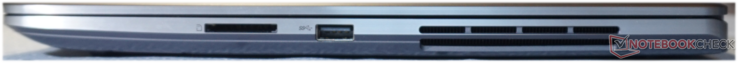 A droite : Fente pour carte SD, USB-A (10 Gb/s)