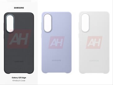 Galaxy Le S25 Edge a fait l'objet d'une fuite d'image (éditée) montrant l'étui Kingsuit en trois couleurs. (Source de l'image : Android Headlines)