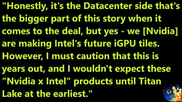 IGPU de Nvidia sur des produits Intel x86. (Source de l'image : Moore's Law Is Dead sur YouTube)