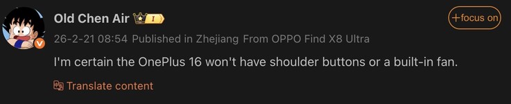 Fuite de détails sur le OnePlus 16.