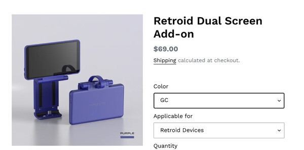 L'extension Retroid Dual Screen Add-on en GC (violet). (Source de l'image : Retroid)