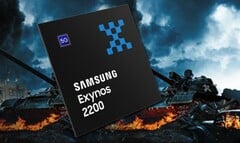 L&#039;Exynos 2200 de Samsung devrait offrir la technologie ray-tracing dans les jeux pris en charge. (Image source : Samsung - édité (Exynos 2200 mockup))