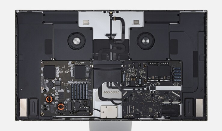 El Studio Display con su panel de 27 pulgadas desmontado. (Fuente de la imagen: iFixit)