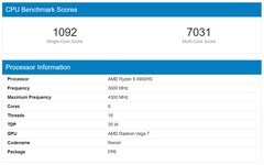 Ryzen 9 4900HS moyenne. (Source de l'image : Geekbench)