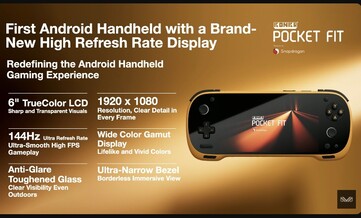Le Konkr Pocket Fit sera équipé d'un écran LCD IPS d'une résolution de 1080p et d'un taux de rafraîchissement de 144Hz. (Source de l'image : Ayaneo)