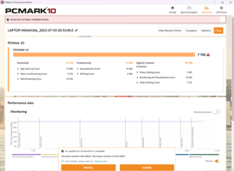 Résultats de PCMark 10