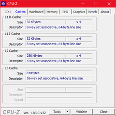 Lenovo ThinkPad X1 Yoga - CPU-Z : caches.
