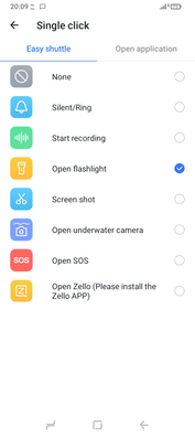 Sélection de l'action du bouton d'action personnalisé. (Source de l'image : Sergey Tarasov - Notebookcheck)