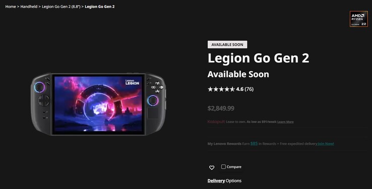 Legion Allez à la liste 2 sur le site web de Lenovo. 
