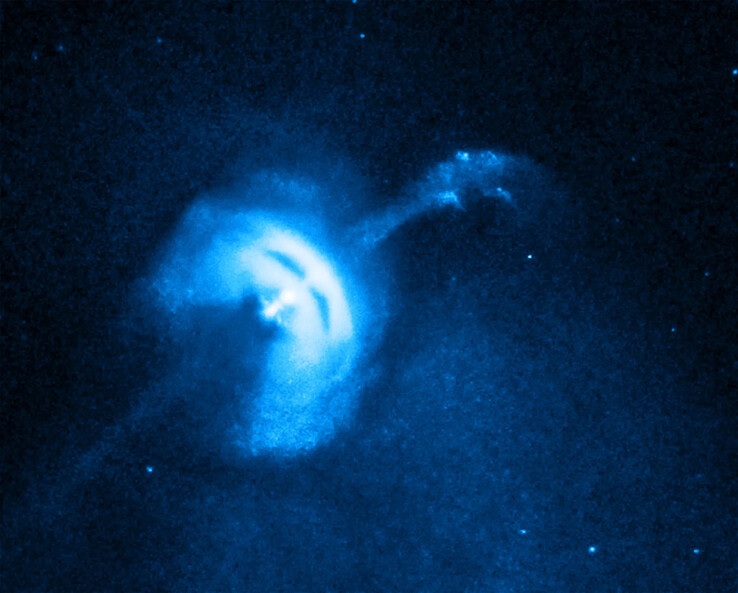 Une image montrant le puslar PSR B0833-45 et son jet.