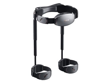 Dépliés pour être portés, les exosquelettes Vigx π6 sont conçus pour fournir de l'énergie près du centre de gravité de l'utilisateur afin de réduire les oscillations et les torsions. (Vue de l'arrière) (Source de l'image : Vigx)