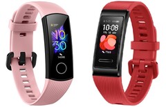 La Honor Band 5 et la Huawei Band 4 Pro disposent toutes deux d'un écran AMOLED de 0,95 pouce. (Source de l'image : Honor/Huawei - édité)