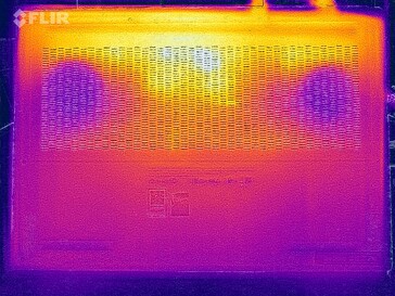 Carte thermique du test de résistance (en bas)