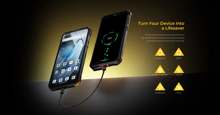 La batterie de 10 000 mAh peut recharger d'autres appareils. (Source de l'image : Oukitel)