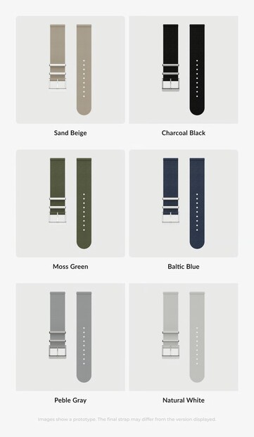 Le Mudita Radiant offre six options de bracelets. (Source de l'image : Mudita)