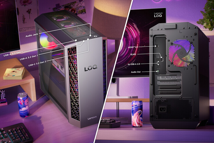 Ports et design du LOQ Tower 26ADR10 (Image source : Lenovo)