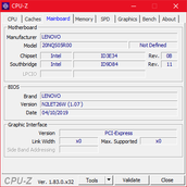 Lenovo ThinkPad X390 Yoga - CPU-Z : carte-mère.