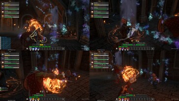Une image montrant un écran partagé dans Dungeons of Sundaria.