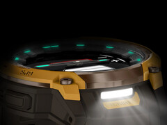 L&#039;Instinct Crossover AMOLED avec sa lampe de poche LED activée. (Source de l&#039;image : Garmin)