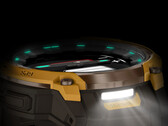 L'Instinct Crossover AMOLED avec sa lampe de poche LED activée. (Source de l'image : Garmin)
