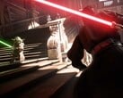 Capture d'écran de Star Wars Battlefront II montrant Yoda et Dark Maul