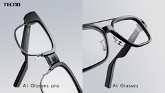 Les Tecno AI Glasses et Tecno AI Glasses Pro sont des lunettes intelligentes dotées de fonctions d'intelligence artificielle et de caméras intégrées. (Source de l'image : Tecno)