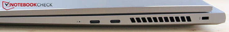 A droite : 2x USB-C 3.2 Gen 2 avec DisplayPort 1.4 et Power Delivery 3.0, Kensington