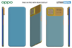 Les rendus du Find X4 Pro mettent en évidence l&#039;écran arrière particulier de l&#039;appareil (Source de l&#039;image : @letsgodigitalNL)