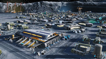 Une image montrant une ville sur la Lune en l'an 2205.
