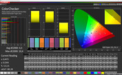 Galaxy Fold 5G - CalMAN : ColorChecker - Mode Couleurs vives, espace colorimétrique cible : DCI-P3.