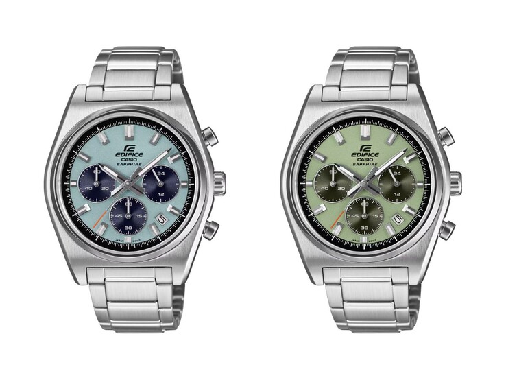 Les montres Casio Edifice EFB730D-2BV (à gauche) et EFB730D-3AV (à droite). (Source de l'image : Casio, édité)