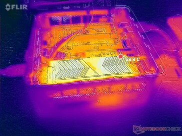 Point chaud du dissipateur thermique Lexar NM800 à 60 C sous contrainte