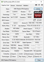 Lenovo IdeaPad Flex 5 GPU-Z : Onglet GPU Info