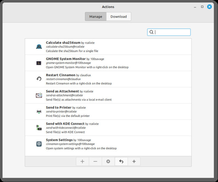 Sélection de différentes actions pour le menu du clic droit dans le gestionnaire de fichiers Nemo (Image : Linux Mint)
