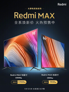 Redmi Max 98 et Max 86. (Image source : Xiaomi)