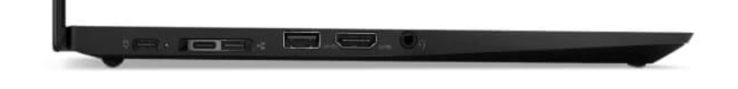 Côté gauche : USB C (3.1 Gen.2), SideDock CS18 (USB C (3.1 Gen.2) & Ethernet gigabit avec adapteur), USB A (3.1 Gen.1), HDMI 2.0, prise jack (image:  Lenovo).