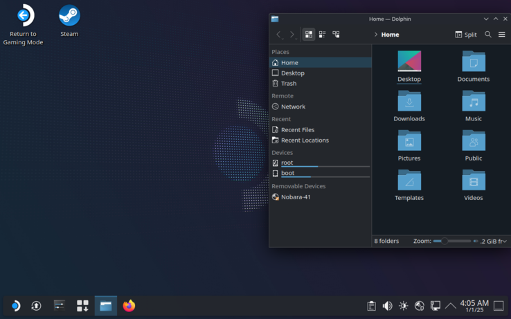 nobara linux steam deck mode screenshot