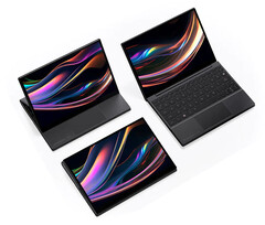 Le One-Netbook 5 prend en charge différentes postures comme la série Surface Laptop Studio. (Source de l&#039;image : One-netbook via Minixpc)