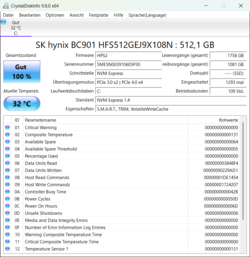 CrystalDiskInfo du HFS512GEJ9X108N 