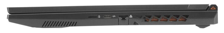 A droite : Lecteur de cartes (microSD), Thunderbolt 4 (USB-C ; DisplayPort), Gigabit Ethernet