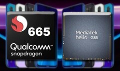 L&#039;original du Redmi Note 8 était équipé d&#039;un SD 665 mais le modèle 2021 pourrait arborer un Helio G85. (Image source : Xiaomi/Qualcomm/MediaTek - édité)