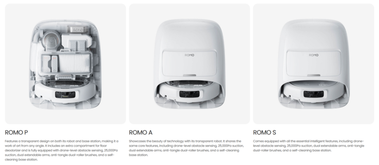 Le DJI Romo sera disponible en 3 versions. (Source de l'image : DJI)
