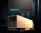 Maquette d'un camion transportant des importations de Steam Machine