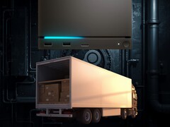 Maquette d'un camion transportant des importations de Steam Machine