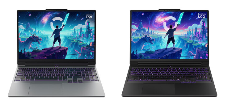 Le LOQ Essential 15IPH11 dans les finitions « Eclipse Black » et « Luna Grey », de droite à gauche.