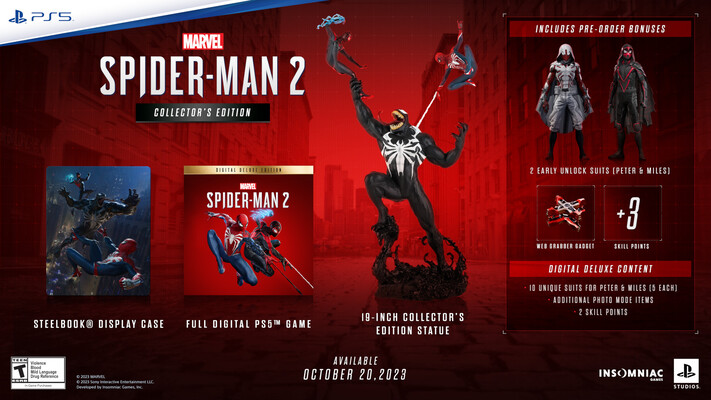 Contenu de l'édition collector de Marvel's Spider-Man 2 (image via Sony)