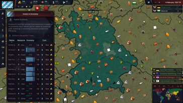 Une image montrant les ressources dans Age of History 3.