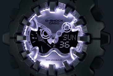 Le GA-V01 utilise deux LED Super Illuminator à haute luminosité pour éclairer le cadran. (Source de l'image : Casio)